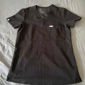 Figs Black Scrub Top XXS